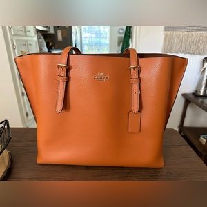 Orange Coach Mollie Tote Bag